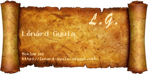 Lénárd Gyula névjegykártya