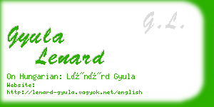 gyula lenard business card